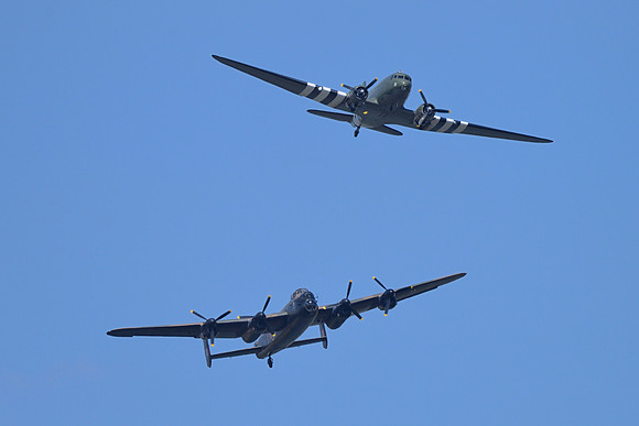 RAF BBMF Lancaster and C-47 Dakota